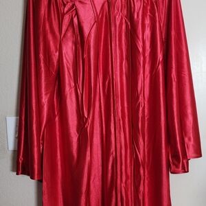 Men's Red Satin Long Robe - Classic Silky Lounge Robe